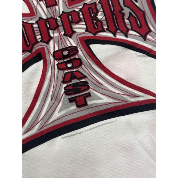 Vintage Y2K West Coast Choppers White Women T Shirt Size L - Picture 5 of 9